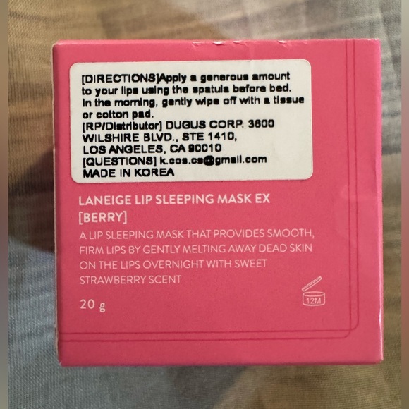 Laneige Lip Sleeping Mask BERRY Full Size - New in Box - Picture 4 of 4
